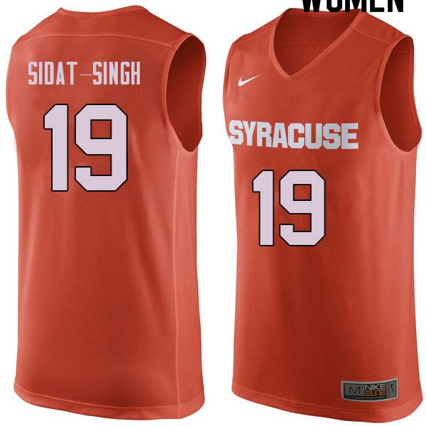 Women #19 Wilmeth Sidat-Singh Syracuse Orange College Basketball Jerseys Sale-Orange